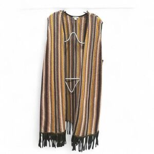 Women's long knit vest with fringe by Cato size 26/28w (2xl2) 26" ptp